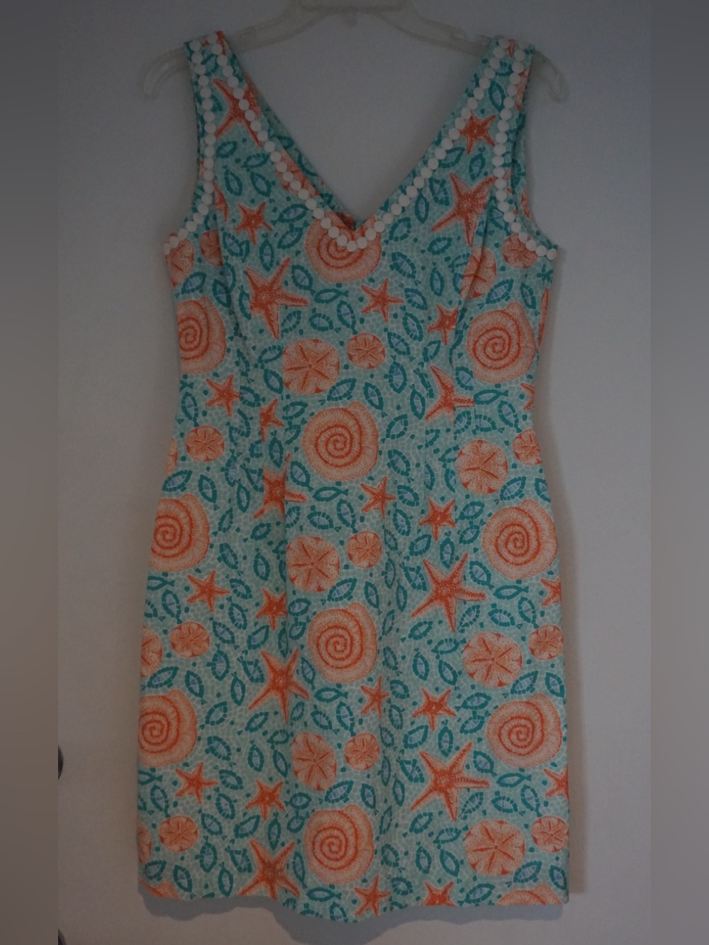 Lilly Pulitzer Aqua One-Piece with Orange Shell Print